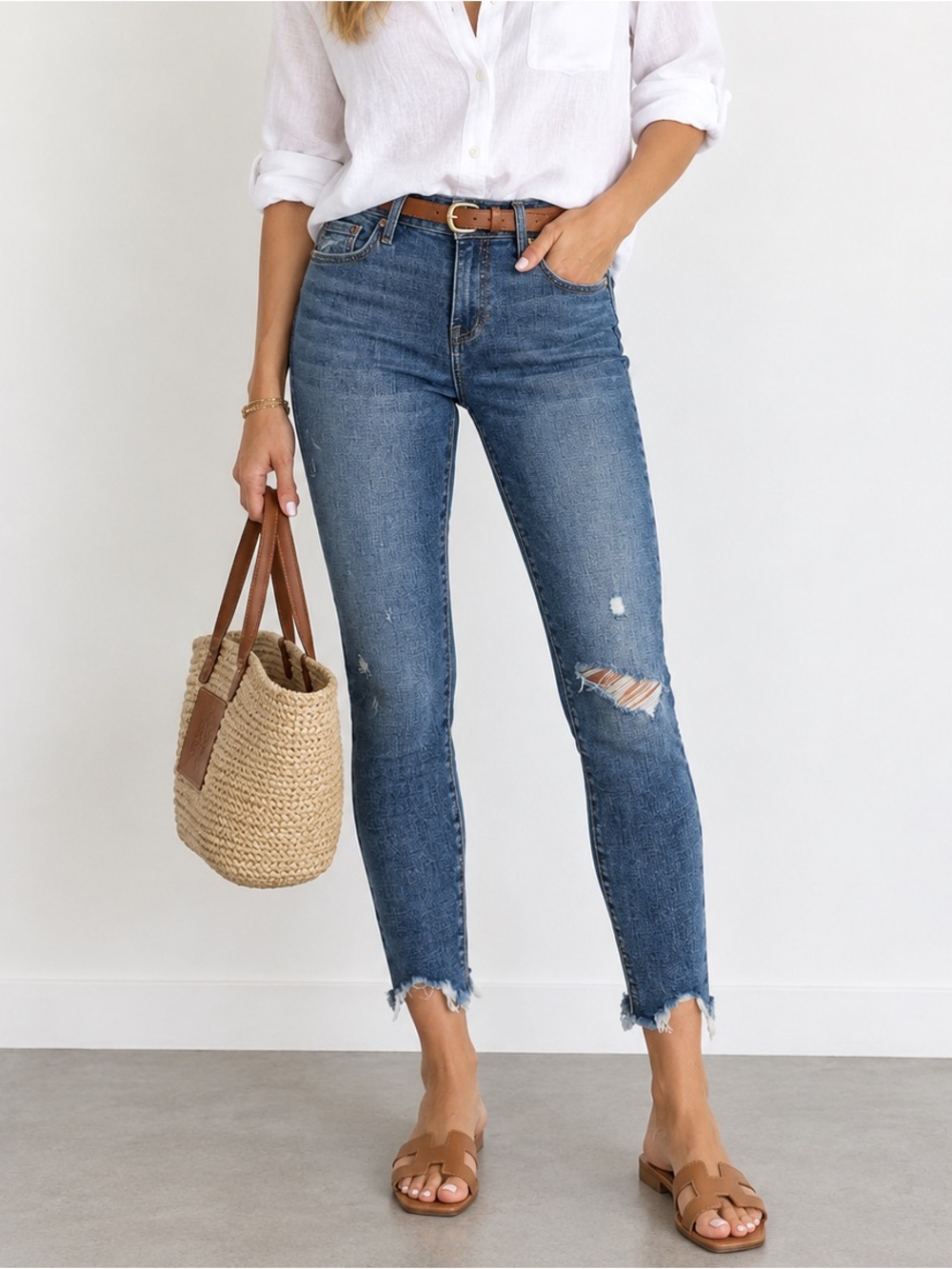 PISTOLA Audrey Ripped Crop Skinny Jeans Size 31